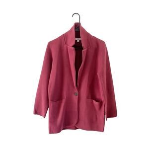 J. Crew Cecile Merino Wool Blend Sweater Blazer Jacket Burgundy BF013 Sz XS